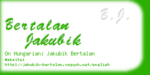 bertalan jakubik business card
